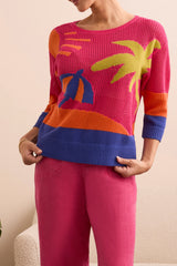 Tribla Multi-Stitch Palm Beach Sweater