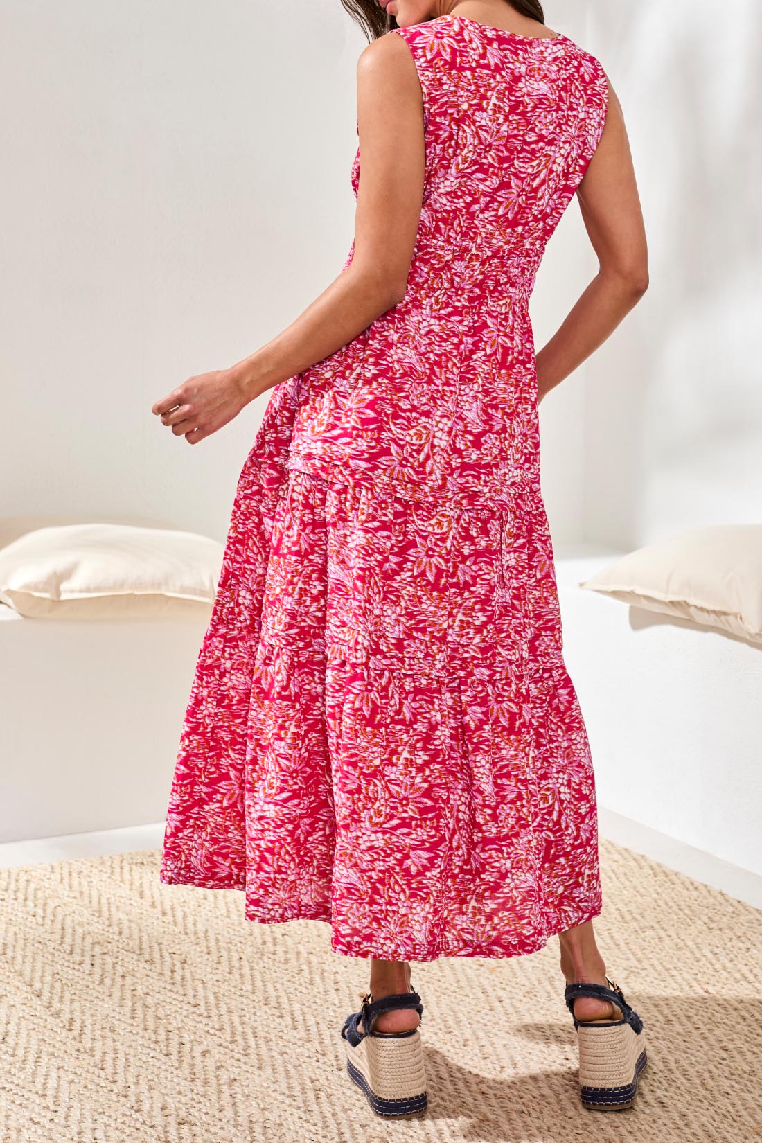 maxi dress tribal print Tribal Print Silk Maxi Dress AB16062