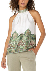Liverpool Mock Neck Halter Top