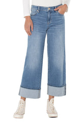 Liverpool Morgan Cuffed Wide Leg Jean