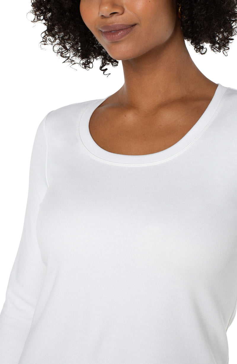 "No See Through" Liverpool 3/4 Scoop Neck Tee- Multiple Colors