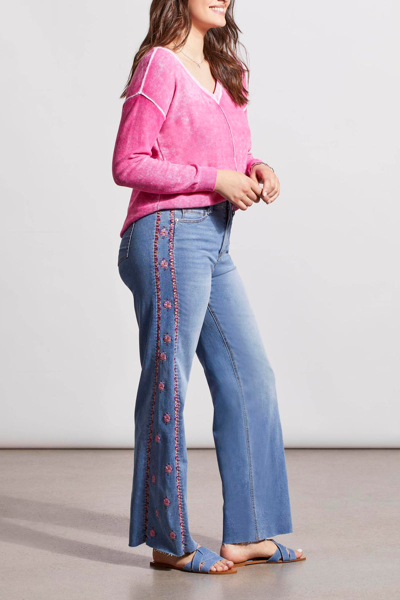 Tribal Brooke Embroidered Side Jeans