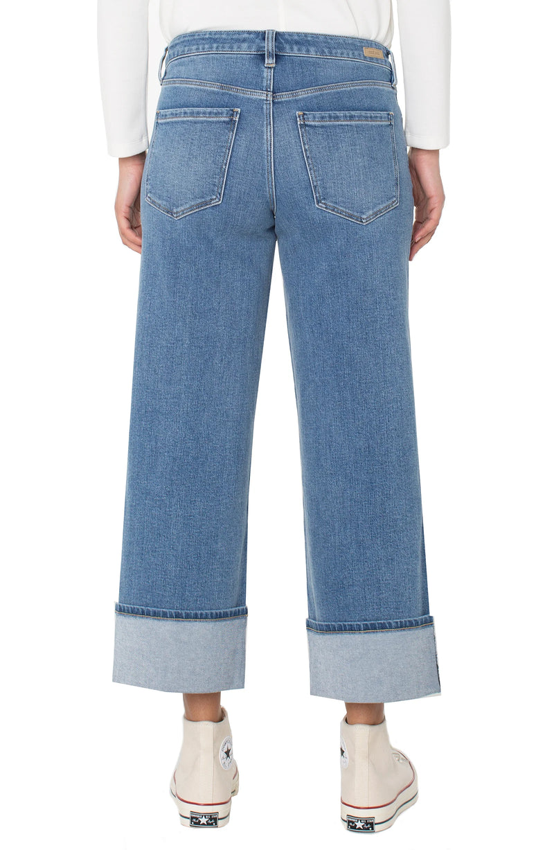 Liverpool Morgan Cuffed Wide Leg Jean