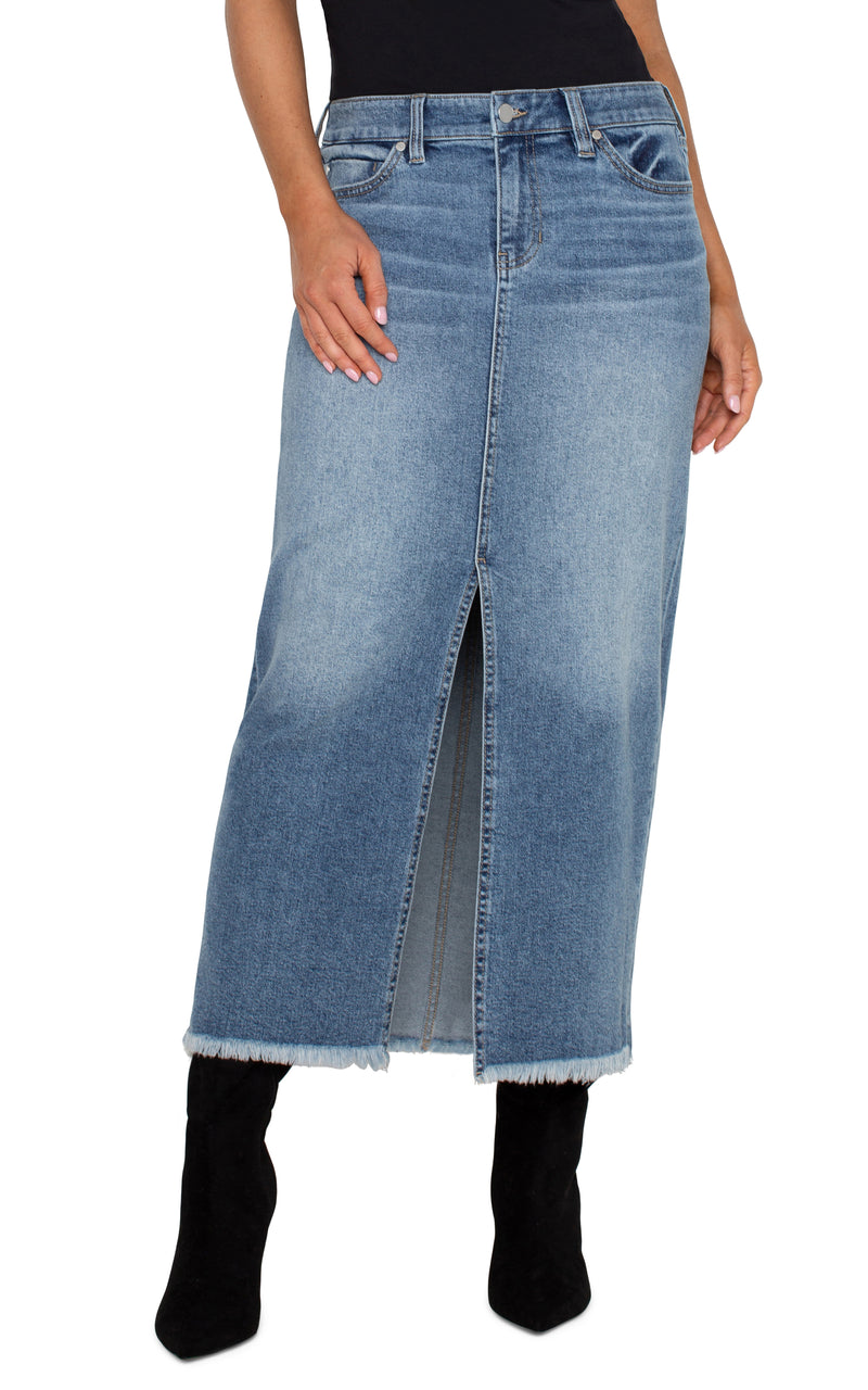 Liverpool Denim Maxi Skirt