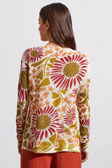 Tribal Whimsical Floral Knit Sweater