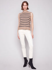 Charlie B. Striped Crew Neck Sweater Vest