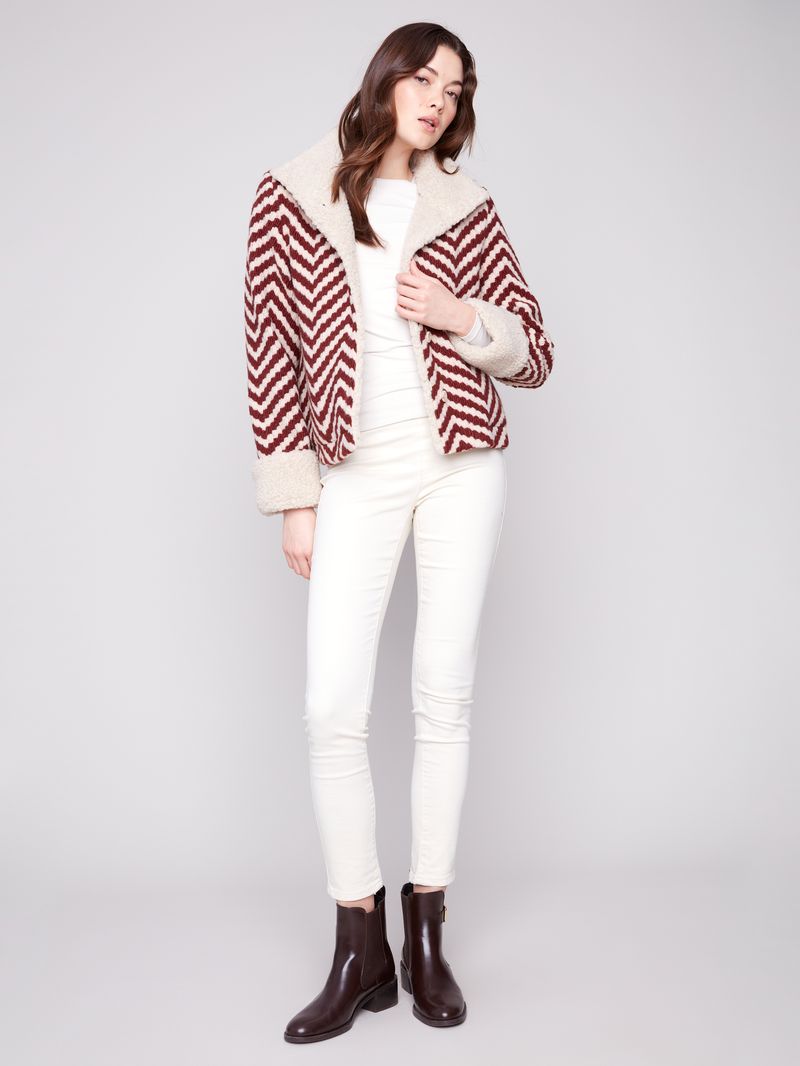 Charlie B. Chevron Boucle Jacket